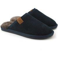 Eastern Counties Leather Men's Tipped Sheepskin Slippers in Navy | Size: 8