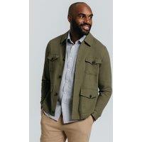 Dobell Men's Green Linen Twill Safari Jacket | Size: Large