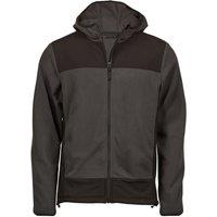 TEE JAYS Men's Mountain Fleece Hooded Jacket in Black | Size: Large