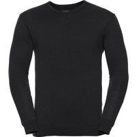 Russell Collection Men's Knitted V Neck Sweatshirt in Black | Size: Large