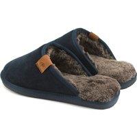Eastern Counties Leather Men's Ellis Sheepskin Slippers in Navy | Size: 11