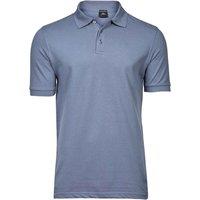 TEE JAYS Men's Luxury Stretch Pique Polo Shirt in Mid Blue | Size: Small