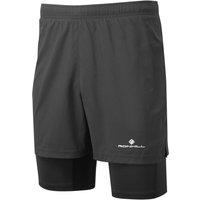Ronhill Men's Core Twin Shorts in Black | Size: XL