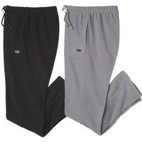 Atlas for Men Men's Microfleece Jogging Bottoms Pack of 2 in Black | Size: 2XL