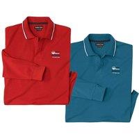 Atlas for Men Men's Piqu Polo Shirt Pack of 2 in Red | Size: 5XL