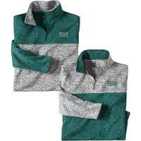 Atlas for Men Men's Brushed Fleece Jumper Pack of 2 in Green | Size: XL