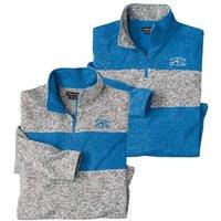 Atlas for Men Men's Fleece Jumper Pack of 2 in Light Grey | Size: Large