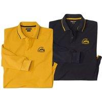 Atlas for Men Men's Piqu Polo Shirt Pack of 2 in Yellow | Size: Medium