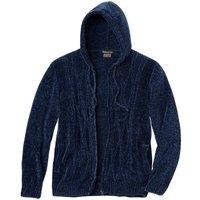 Atlas for Men Men's Knitted Chenille Hooded Cardigan in Navy | Size: 3XL