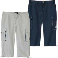 Atlas for Men Men's Cropped Cargo Trousers Pack of 2 in Mid Grey | Size: 5XL