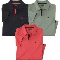 Atlas for Men Men's Cotton Polo Shirt (Pack of 3) in Khaki | Size: Large