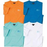 Atlas for Men Men's Cotton T-Shirt (Pack of 4) in Duck Egg Blue | Size: 5XL