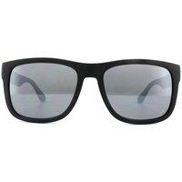 Tommy Hilfiger Men's Rectangle Black Grey Mirror Sunglasses