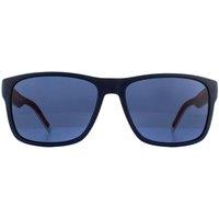 Tommy Hilfiger Men's Rectangle Black Red White Blue Avio Sunglasses