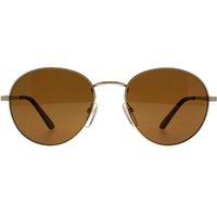 Smith Men's Round Matte Gold Brown Polarized Prep