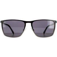 Hugo Boss Men's Rectangle Black Ruthenium & Dark Grey Grey BOSS 1004/S