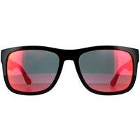 Tommy Hilfiger Men's Rectangle Black Red Mirror Sunglasses