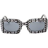 Marc Jacobs Men's All-over White Brand Logo Black Sunglasses