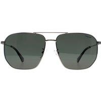 Polaroid Men's Aviator Ruthenium Green Polarized PLD 4141/G/S/X in Grey