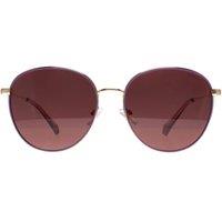 Polaroid Men's Round Gold Violet Violet Polarized PLD 6215/S/X in Purple