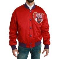 Dolce & Gabbana Men's Red YEAR OF THE PIG Bomber Jacket | Size: Large