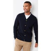 Threadbare Men's 'Overton' Cotton Blend Knitted Cardigan in Navy | Size: Medium