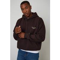 Threadbare Men's Graphic Print Hoodie in Chocolate | Size: Medium