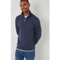 Threadbare Men's Mock T-Shirt Quarter Zip Sweatshirt in Blue | Size: XL