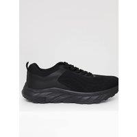 Threadbare Men's Textured Slip On Trainers in Black | Size: 8