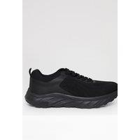 Threadbare Men's Textured Slip On Trainers in Black | Size: 12