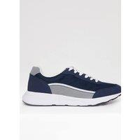 Threadbare Men's Retro Lace Up Trainers in Navy | Size: 10
