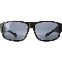 INVU Men's Rectangle Matte Olive Metallic Grey Polarized E2601 in Green