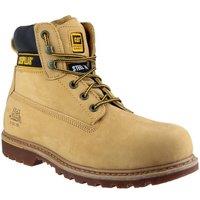 Caterpillar Men's 'Holton S3' Goodyear Welted Safety Boots in Camel | Size: 7
