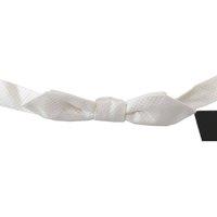 Dolce & Gabbana Men's White 100% Silk Slim Adjustable Neck Papillon Tie
