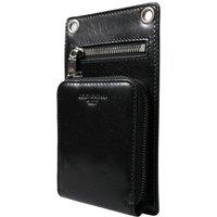Dolce & Gabbana Men's Black Leather Wallet with Detachable Strap & Zipper Closure