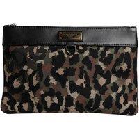Dolce & Gabbana Men's Leather & Fabric Camo Leopard Pouch Bag