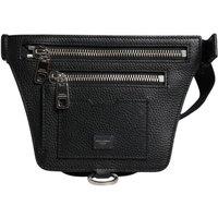 Dolce & Gabbana Men's Calfskin Belt Bag with Zipper Closure & Logo Details in Black