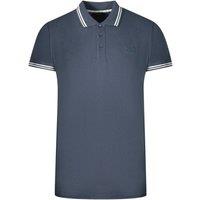 Cavalli Class Men's Twinned Tipped Collar Navy Blue Polo Shirt | Size: 2XL