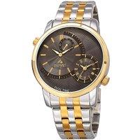 August Steiner Men's Stratos Meridian 44mm Quartz Dual-Time in Grey