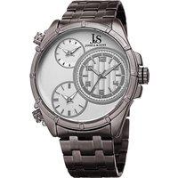 Joshua&Sons Men's Veyloran Axis 46mm Japanese Quartz Multi-Time in Silver