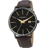 Akribos Men's Obsidian Veydrin 40mm Quartz Classic Set in Black