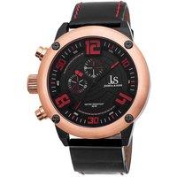 Joshua&Sons Men's Stravox Chrono 50mm Quartz Dual-Time in Black