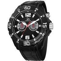 Joshua&Sons Men's JS79 Casual Watch Round Case in Black
