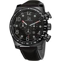 Joshua&Sons Men's Obsidian Valor 52mm Chronograph Quartz in Black