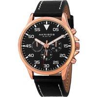 Akribos Men's AK773 Casual Watch Round Case in Black