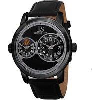 Joshua&Sons Men's Lunovox Veyron 44mm Japanese Quartz Dual-Time in Black