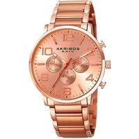 Akribos Men's AK803 Casual Watch Round Case in Rose Gold