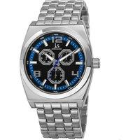 Joshua&Sons Men's JS93 Casual Watch Barrel Tonneau Case in Blue