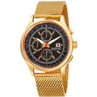 August Steiner Men's Solstice Chronograph 42mm Quartz Dual-Time in Black