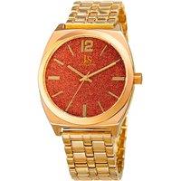 Joshua&Sons Men's Noctara Veylux 41mm Japanese Quartz Elegant in Orange